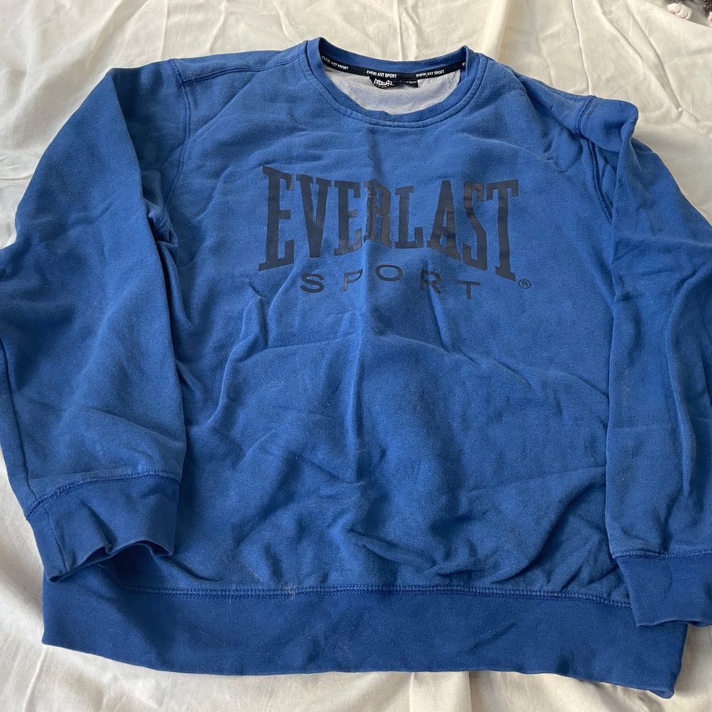 Everlast Blue Crewneck Sweater with Ribbed Cuffs